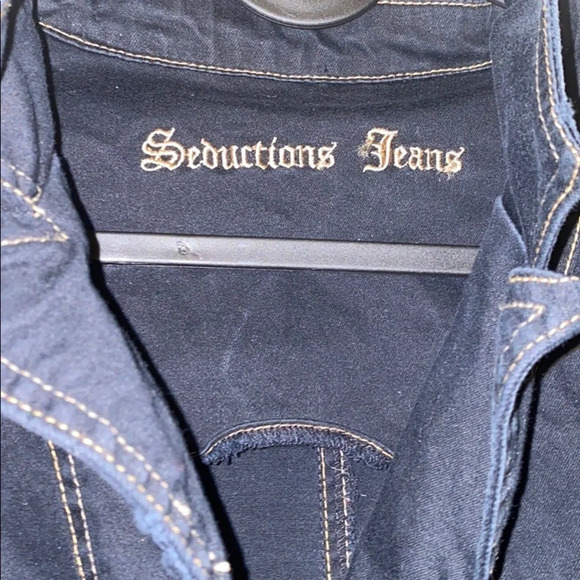 Seduction dark  Wash Denim Stretch jean Jacket - Picture 3 of 12